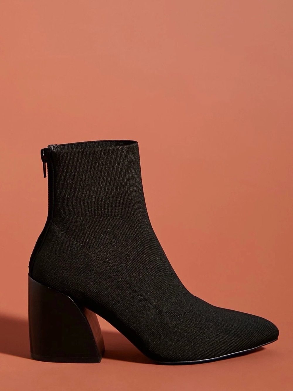 Jeffrey Campbell Bentlee Black Sock Block Heel Booties Boots Shoes Size 8.5